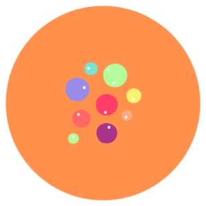 candy in orange circle